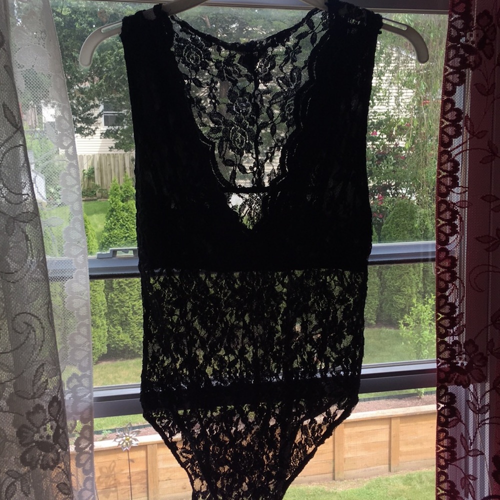 Black lace bodysuit